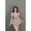 Đầm ren tay bồng cổ v đính hoa chân xoè bồng cực xinh kèm quần BYJOLIE