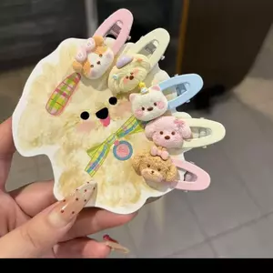 Kẹp tóc chó con dễ thương Mũ đội đầu gãy tóc hoạt hình
