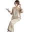 Phụ Nữ Phong Cách Trung Hoa Jacquard Loungewear Bộ Retro Thiết Kế Thanh Lịch Để Thư Giãn Trong Nhà Và Thường Ngày Ngoài Trời Mặc Trong Mùa Ấm Áp