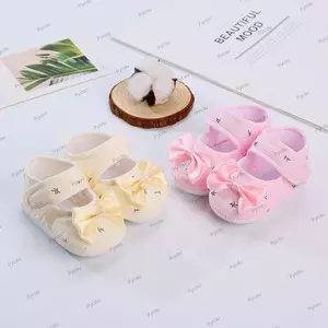 Giày tập đi PYCOU, Nơ dễ thương 0-12 tháng Giày đế mềm, Giày công chúa chống trượt thoáng khí thoải mái Mùa xuân hè
