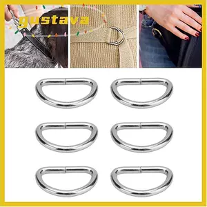 GUSTAVA 100 Chiếc Nhẫn D, Sắt Đen Kim Loại D Nhẫn, Phụ Kiện Hành Lý Bạc Bền Vàng D Nhẫn Khóa Quần Áo Ba Lô Túi