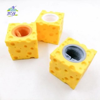 Chuột ép phô mai giảm căng thẳng - Trang trí bàn dễ thương cho người lớn và trẻ em