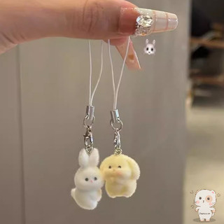 【Chamvn】Dây đeo điện thoại hình động vật dễ thương hình thỏ bông ốp lưng điện thoại mặt dây chuyền túi đựng chìa khóa xe
