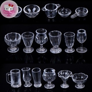 Moonlights 17 Cái / bộ 1: 12 Nhà Búp Bê Thu Nhỏ Trong Suốt Bộ Đồ Ăn DIY Đồ Chơi Nhà Bếp EN