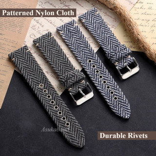 Vintage Nylon Da Đồng Hồ Dây Đeo 18mm 20mm 22mm Retro Phát Hành Nhanh Da Bò Dây Đồng Hồ Anh Pháp Cổ Điển Nâu Xanh Đỏ Quà Tặng Giáng Sinh Vòng Tay Nam Nữ