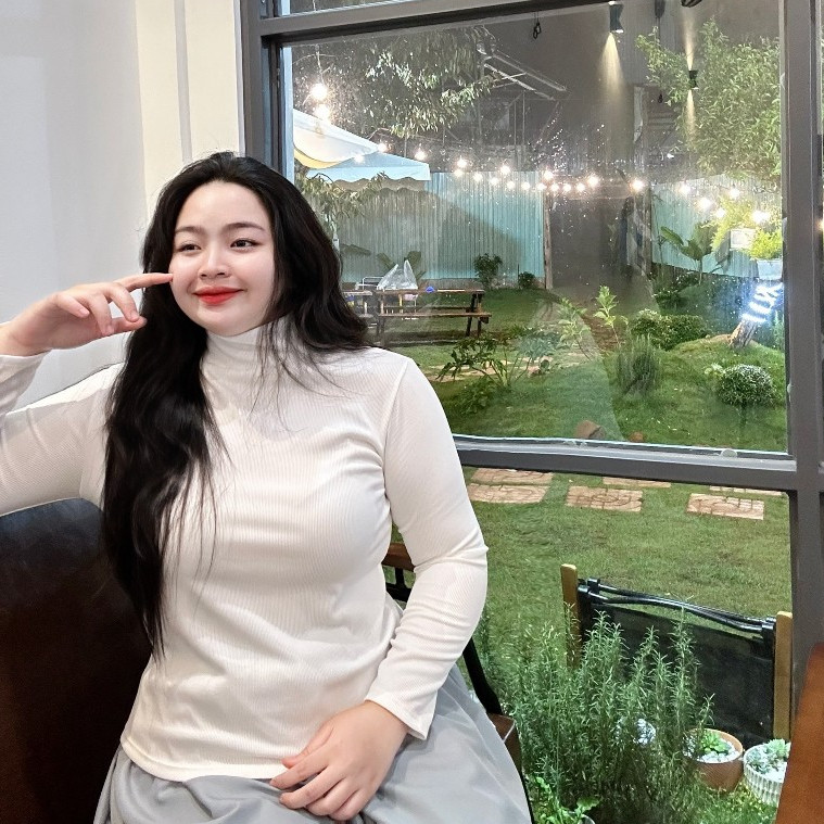 Áo Thu Đông Bigsize Nữ Cô Nhỏ Big Size – Áo Thun Tăm Cổ Lọ Tay Dài Dành Cho Nàng 58–95kg G216