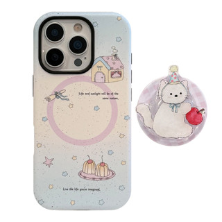 [Sheren] Ốp điện thoại đế cho mèo em bé Thích hợp cho i16 15 14 13 12 11 pro max Vỏ bảo vệ chống sốc