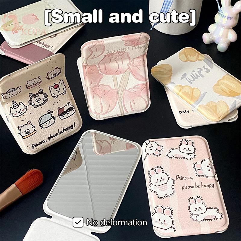 Gương trang điểm để bàn có thể gập lại bằng da di động KOPA - Gương bỏ túi nhỏ gọn dễ thương dành cho học sinh VN
