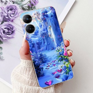 Vỏ Mới Cho Realme V30 V30T Ốp Lưng RMX3619 RMX3618 Vỏ Chống Sốc Hoa Nhiều Màu Sắc Nơ Mềm Cho RealmeV30 Ốp Lưng