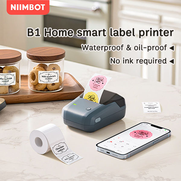 Máy in nhãn Bluetooth NIIMBOT B1 Máy in nhiệt cầm tay cầm tay Máy in nhiệt mã vạch Mã QR Máy in nhãn dán