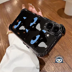 Ốp điện thoại cá mèo đen dễ thương từ tính cho Realme 16 Pro 16T C100 4G C100i C100x Note 80 GT8 Pro Neo 8 P4 Power P4x Cặp đôi sang trọng Vỏ mềm trong suốt