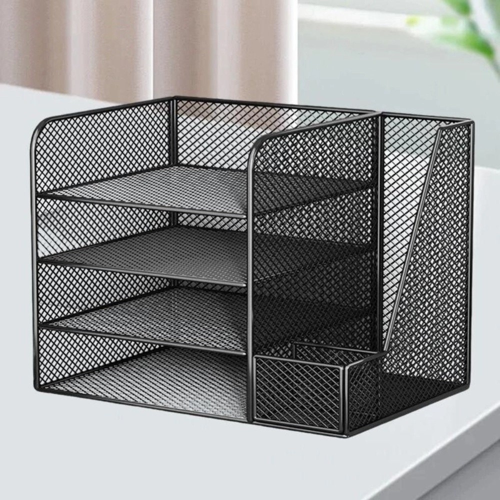 Kệ lưu trữ tài liệu HOBBYIN, Bộ sắp xếp hồ sơ bàn lưu trữ tích hợp đa chức năng, Giá quản lý tài liệu kim loại tiết kiệm không gian Sử dụng văn phòng