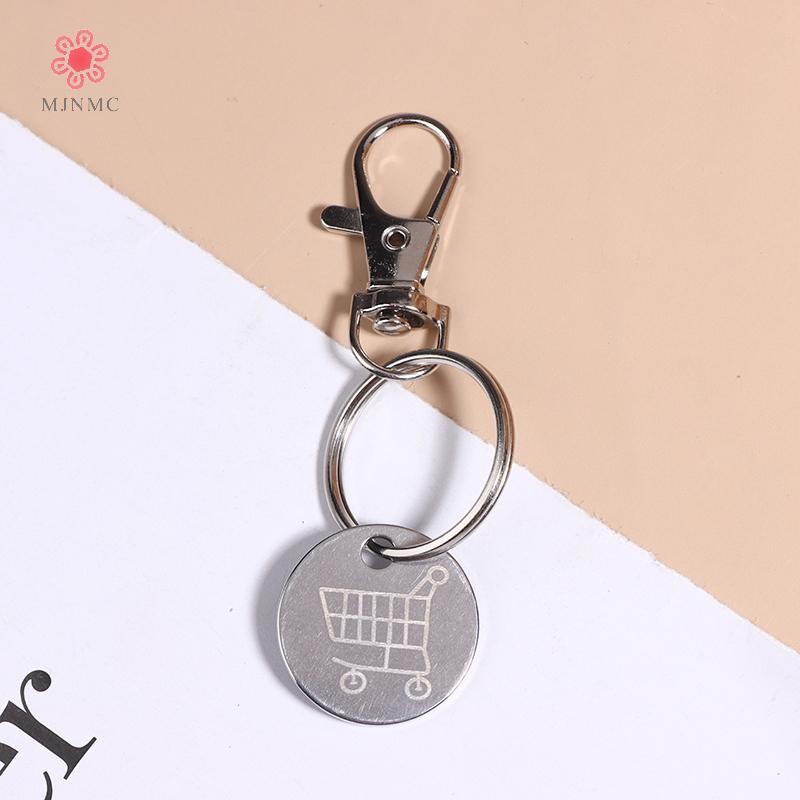 MJnmc Xe Đẩy Mua Sắm Token Vòng Chìa Khóa Với Móc Carabiner Kim Loại Siêu Thị Xe Đẩy Tẩy Đồng Xu Nhãn Móc Khóa Cho Unisex Mới