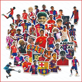 GC9 50 Cái / bộ FC Barcelona FCB Lamine Yamal Bóng Đá Ngôi Sao Trang Trí Dán Cho Xe Ô Tô Điện Thoại Di Động CG9