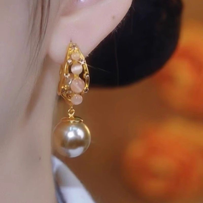 Bông Tai Ngọc Trai Nữ Tính Khí Tiệc Thời Trang Nhẹ Sang Trọng Pháp Bông Tai Đầm Dạ Hội Bông Tai