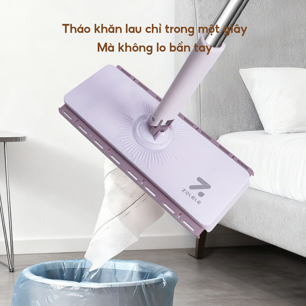 Cây lau kẹp khăn đa năng, cây lau nhà lười dài bàn lau 25cm dùng 1 lần lau bụi mịn DM03 Zolele | BigBuy360 - bigbuy360.vn