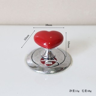 Set 3 Nút Dán Nhấn Xả Và Tay Nắm Cửa Hình Trái Tim, Chất Liệu Nhựa, Màu Hồng/Đỏ/Trắng, Trang Trí Phòng Tắm Sáng Tạo, Độ