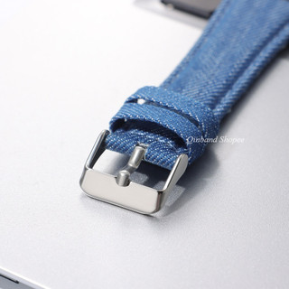 Vintage Rửa Denim Nylon Dây Đeo Đồng Hồ 22 Mm 24 Mm Cho Nữ Vải Đồng Hồ Vòng Tay Đa Năng Cổ Tay Dây Đeo Đồng Hồ Khóa Vàng