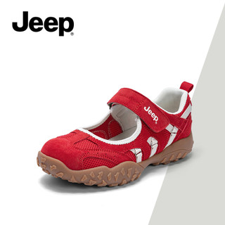 Jeep Đỏ Thể Thao Pháp Mary Jane Nữ Mùa Hè Thu Phong Cách Mới Thoáng Khí Đế Mềm Nông Miệng Giày Ba Lê
