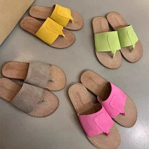 Dép xỏ ngón cổ điển thông thường dành cho nữ, Dép đế mềm đế bệt La Mã để mặc ngoài trời