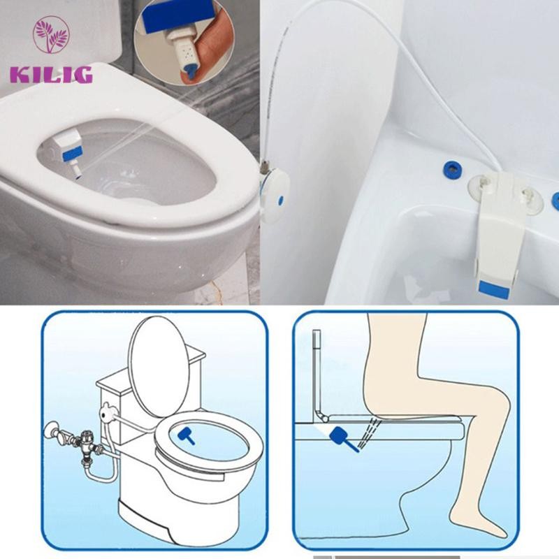 Bộ vòi xịt nước không dùng điện gắn bồn cầu nhà tắm tiện lợi