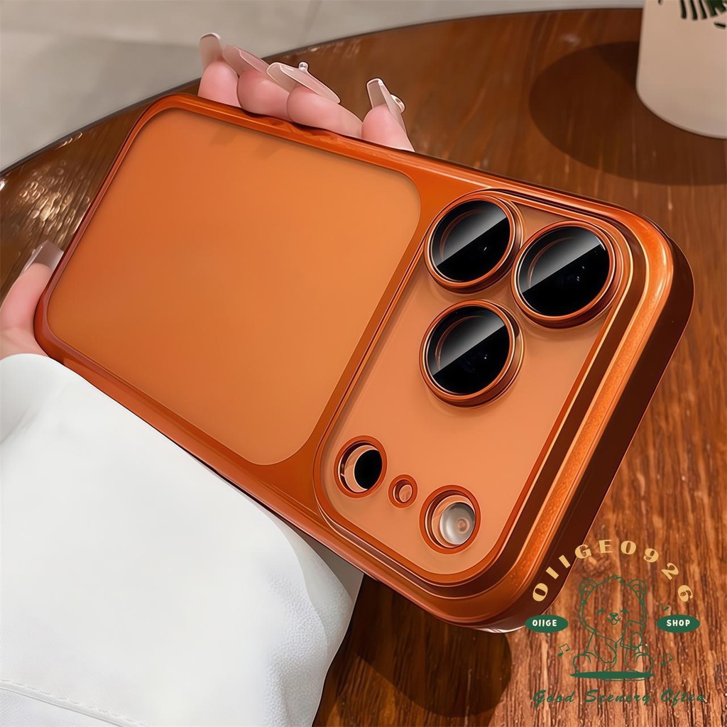 【 Ốp lưng iPhone17 】 màu cam siêu mỏng cảm giác da mờ Vỏ điện thoại iphone 17 Pro Max 16 15 14 13 12 cho vỏ iPhone Vỏ cứng PC chống sốc