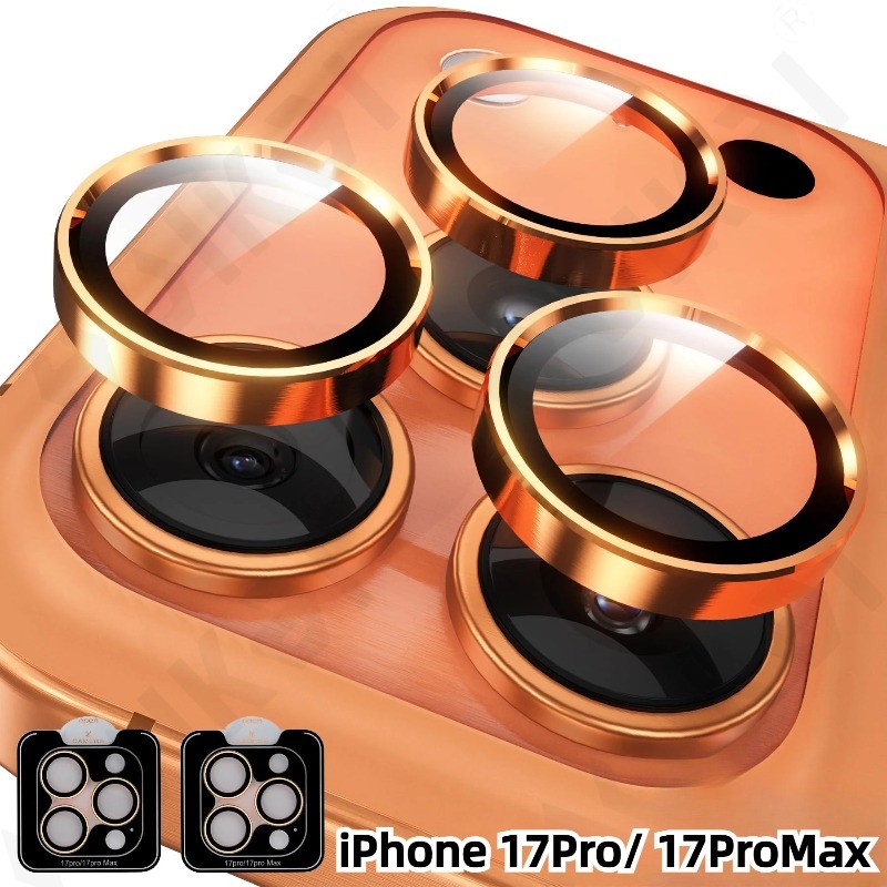 Hợp Kim Nhôm Định Vị Mắt Đại Bàng Ống Kính Phim Cho Apple iPhone 17 Pro Max Vòng Kim Loại Bảo Vệ Camera Cho iPhone 17Pro Max 17ProMax Điện Thoại Mặt Sau Ống Kính Kính Kính Chống Vân Tay