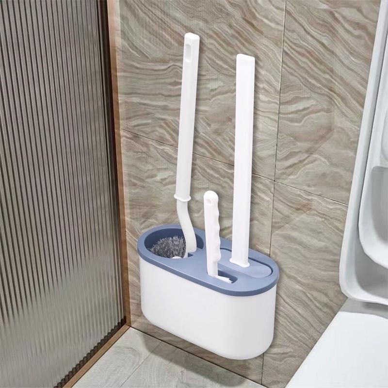 Dụng Cụ Chà Rửa Toilet 3 trong 1 - Bộ 3 Cọ bồn cầu silicon, chà toilet nhà vệ sinh