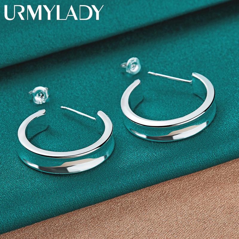 URMYLADY Bông tai tròn bạc 925 thời trang cho đám cưới và bữa tiệc