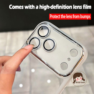 Ốp Điện Thoại Trong Suốt Khung Mờ Mới Cho Tecno Spark 40 Pro Plus 40C 30 30C 20 20C 10 10C 9 8C 6 Go 1 2025 2024 2023 2022 5G 4G Ốp Lưng Đơn Giản Có Phim Ống Kính Vỏ Mềm Chống Sốc