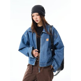 Áo khoác denim nam kiểu Mỹ retro, phong cách đường phố cao cấp, thoải mái và đơn giản, trung tính.