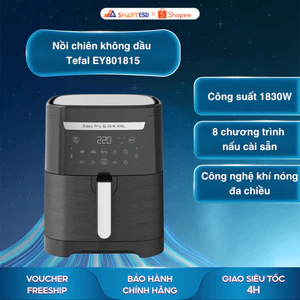 Nồi chiên không dầu Tefal EY801815 2in1 Easy Fry & Grill 6.5L - Bảo hành chính hãng 24 tháng