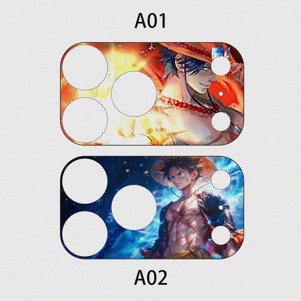 2 Chiếc] Dành Cho iPhone 17 Pro / 17 Pro Max DIY Mềm Mờ Camera Giấy Dán Phim / Anime One Piece Luffy In Chống Trầy Xước Bảo Vệ Camera