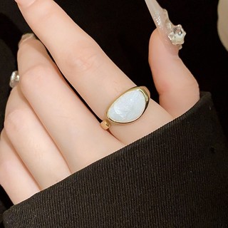 Mới dầu hình bầu dục mở nhẫn nữ ánh sáng sang trọng thời trang tất cả các ngón trỏ nhẫn cá tính cao cấp cảm giác khí nhẫn nữ