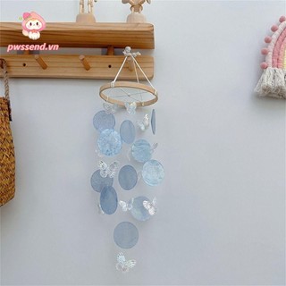 PWSSEND Chuông gió vỏ sò, Treo trang trí nội thất Vỏ cầu vồng Chuông gió, Trang trí nội thất thủ công đẹp bên ngoài