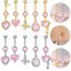PNPIA- Nhẫn rốn hồng Mặt dây chuyền vương miện Thiết kế dài cho nữ mặc buổi tối