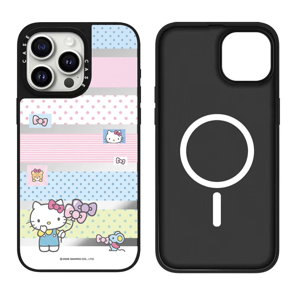 Ốp điện thoại cứng gương hình mèo chấm bi từ tính cho iPhone 17 Pro Max 17 Air 16 Plus 15 14 13 12 11 Vỏ chống sốc