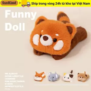 Gối Thú Nhồi Bông SUNKISSD, Búp Bê Đồng Hành Sang Trọng Gấu 17cm, Kawaii Voi Sang Trọng Siêu Mềm Cổ Tay Kéo Pad Quà Tặng Ngủ