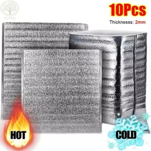 AMBU 10 Cái / gói Túi Cách Nhiệt, Túi Giấy Nhôm Nhiệt Thực Phẩm Ấm Lạnh Lạnh, Túi Giao Hàng Di Động 2 Mm Đóng Gói Túi Làm Mát Đồ Uống Bảo Quản