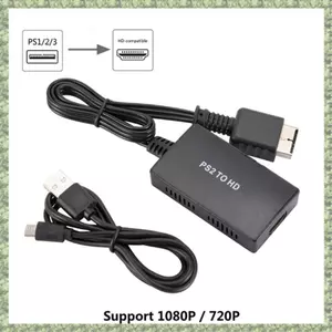 Dành Cho PS2 Sang HD Bộ Chuyển Đổi Video Âm Thanh Bộ Chuyển Đổi Cáp Full HD PS2 Sang HD Bộ Chuyển Đổi Video Âm Thanh 1080P Cho PS1 / 2 / 3 Chế Độ Hiển Thị Cho HDTV PC Full HD Cáp Adapter