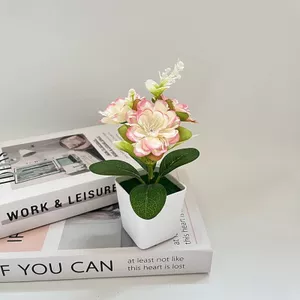 Phong Cách Nóng Nồi Vuông Nhỏ Mô Phỏng Hoa Cúc Đồ Trang Trí Cây Mini Chậu Cây Chụp Ảnh Ảnh Trang Trí Hoa Giả Đạo Cụ