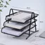 Giá đỡ tập tin ba lớp bằng kim loại thép gai Khay dữ liệu 9205 Khay đựng tập tin chống rỉ sáng tạo WYVJ