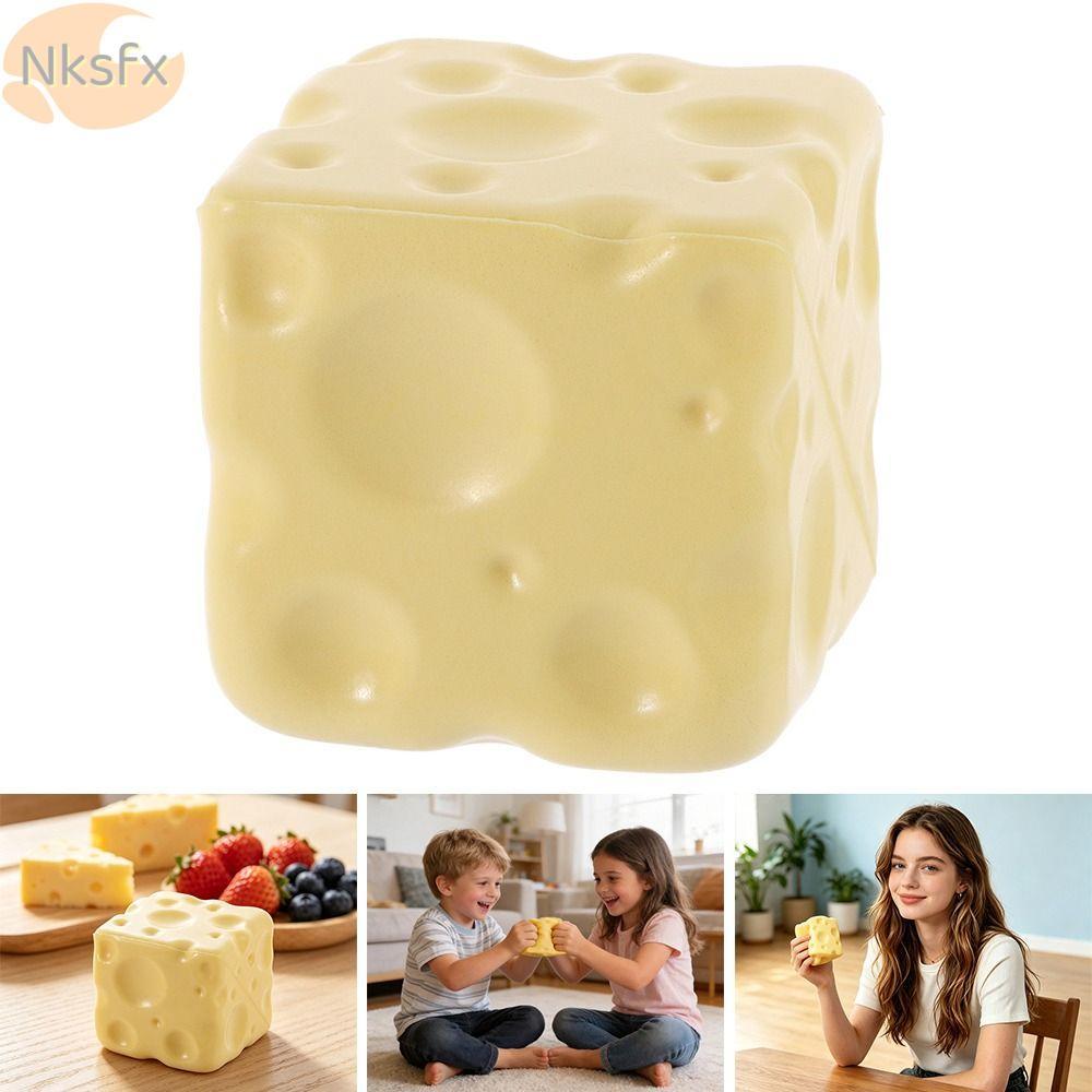 Đồ chơi kẹp phô mai NKSFX, Quả bóng căng thẳng dạng viên phô mai chống căng thẳng, Nhào họa tiết mực có thể định hình ASMR Đồ chơi căng thẳng giác quan Quà tặng sinh nhật