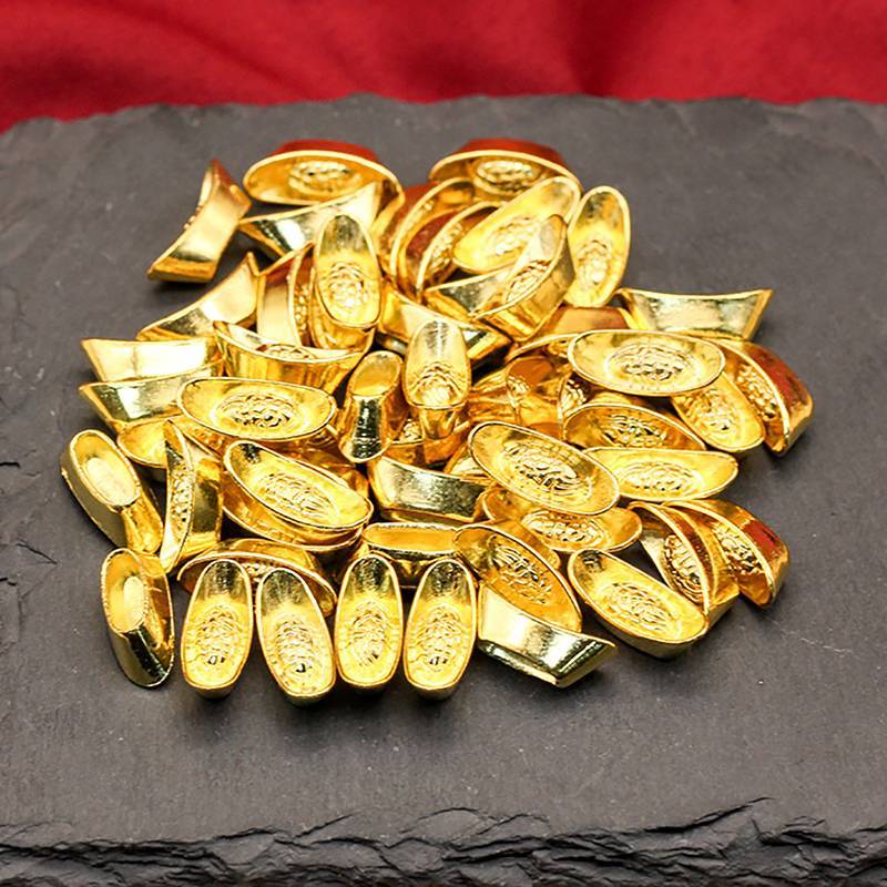 MUQV 10 thỏi Vàng Trung Quốc Yuan Bao Wealth Tượng Vàng Thỏi Trang Trí Trang Trí Trang Trí Năm Mới Thanh Dụ Tiền Thịnh Vượng n