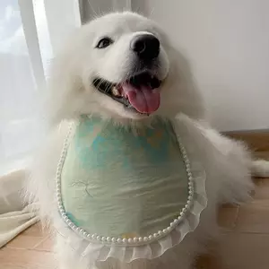 Phong Cách Trung Quốc Series Chó Nước Bọt Khăn Thú Cưng Dễ Thương Khăn Lớn Vừa Chó Nhỏ Samoyed Golden Retriever Yếm Phụ Kiện