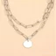 Sáng Tạo Đơn Giản Vòng Cổ choker Độc Đáo Đĩa Punk Phóng Đại Vòng Cổ Hình Đôi