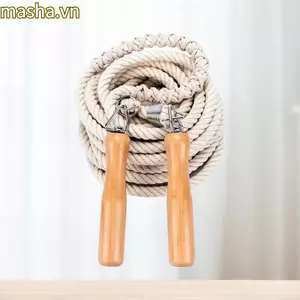 Nhóm Nhảy Dây, Tay Cầm Bằng Gỗ 3 Mét Nhiều Người Chơi Dây Nhảy Dài, Dây Nhảy Cotton Trắng Dài Dây Nhảy Hoạt Động Ngoài Trời