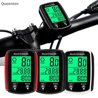 Đồng hồ tốc độ xe đạp Queenten và đồng hồ đo tốc độ Máy tính xe đạp đạp chống nước có màn hình LCD Đồng hồ tốc độ chống nước cho xe đạp-Đỏ QT