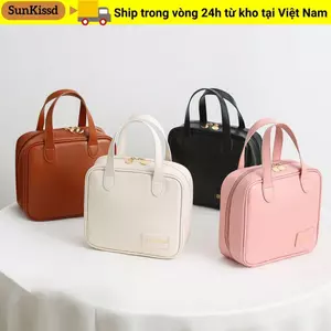 Túi Đựng Mỹ Phẩm SUNKISSD, Túi Bảo Quản Da PU Chống Thấm Nước, Dụng Cụ Trang Điểm Dung Tích Lớn GIft Du Lịch