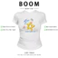 BOOM Áo Baby Tee Nữ Cotton Ôm Body-Áo Thun Ngắn Tay Y2K In Hình PhongCách Mùa Hè, Cổ Tròn Hàng Đầucách hàn quốc phong369